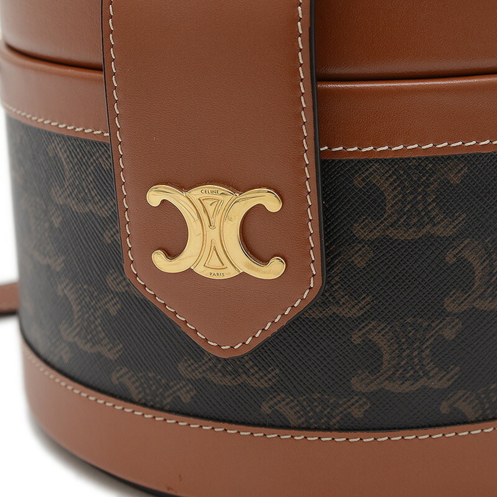 Celine Triomphe Tan Tambour Shoulder Bag Black - Picture 3 of 7